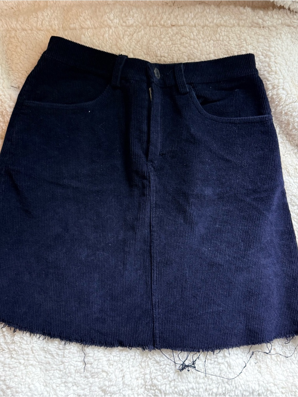 Brandy Melville Navy Corduroy Mini Skirt
